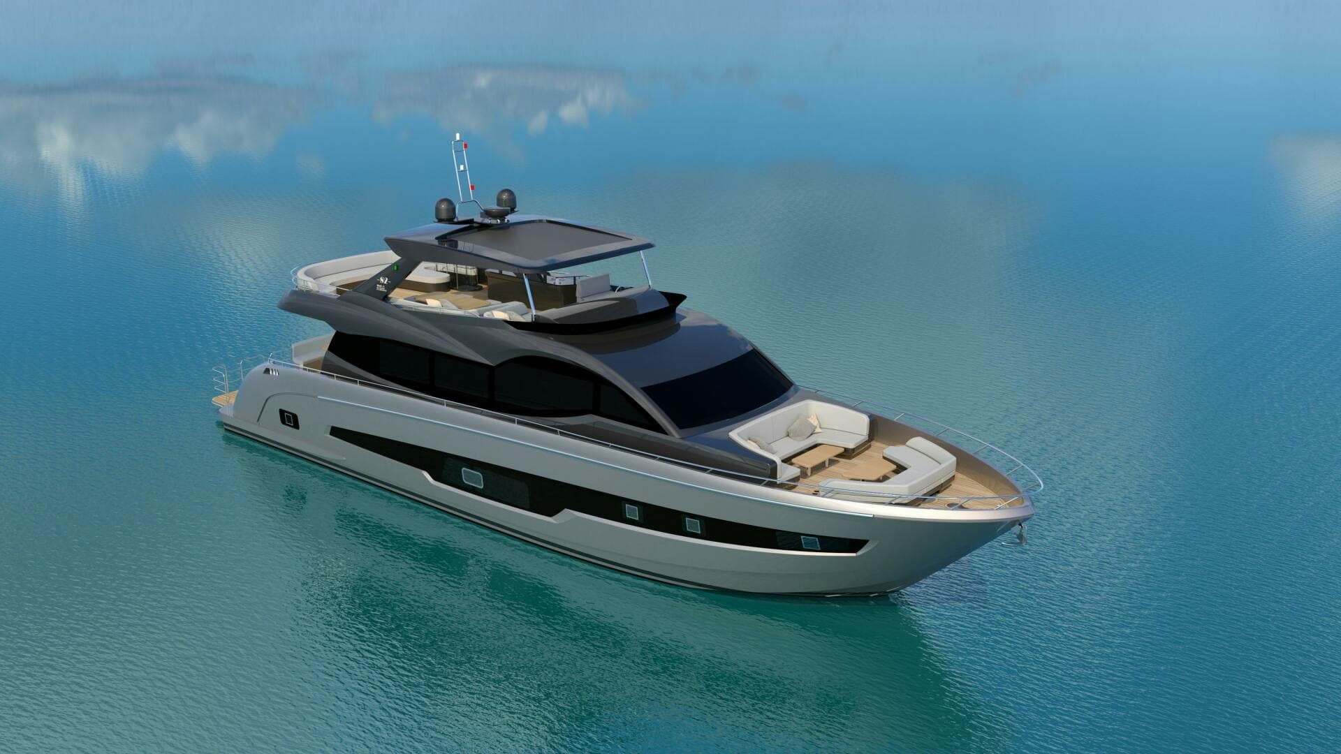 ALLEGRO FLYBRIDGE 82 MODEL-X — 2027 · 82' · 3 Cabins · Pre-Owned