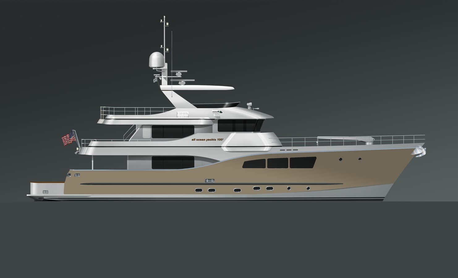 ALL OCEAN YACHTS 100' FIBERGLASS — 2028 · 99.97' · 5 Cabins · Pre-Owned